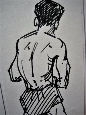 Kees Heynsius - Karikaturale omstreeks 1930 gemaakte (2) Inkt tekeningen "Boxers" kopen? Bied vanaf 43!