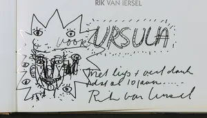 Rik van Iersel - Tekening in gemengde techniek + enkele gesigneerde boeken kopen? Bied vanaf 1!