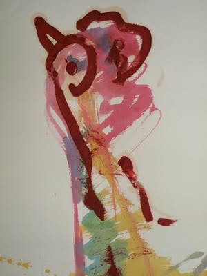 Anton Heyboer - Olieverf en acrylverf, Kip / Oervogel – 107 x 79 cm - ca. 1980 kopen? Bied vanaf 125!