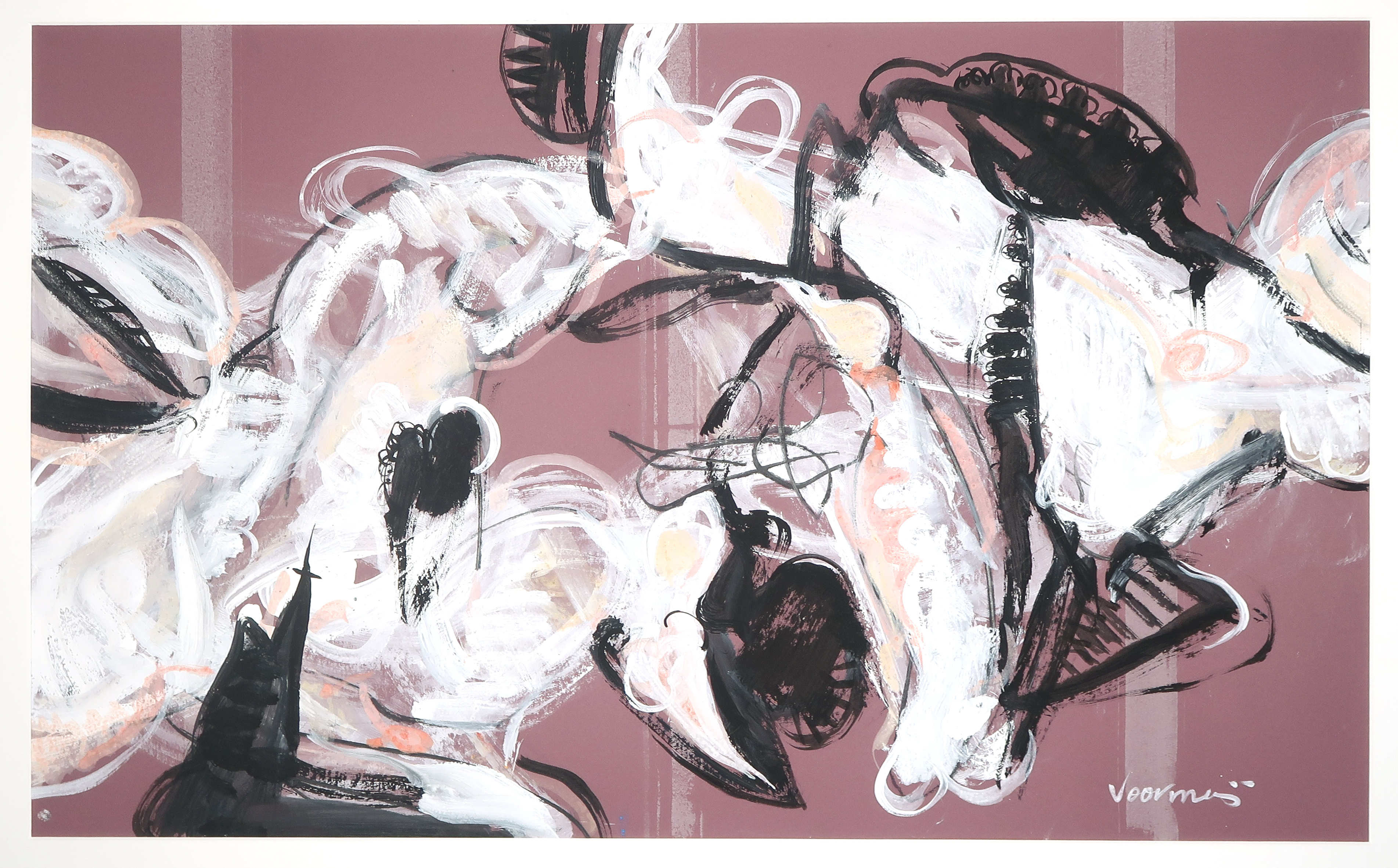 Peter John Voormeij - Gouache op papier, Zonder titel verkocht voor € 60!