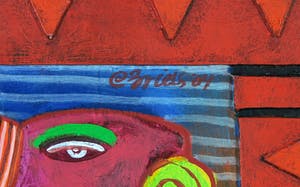 Clemens Briels - Acryl en collage op hout, Zonder titel (met ophangsysteem) kopen? Bied vanaf 1!