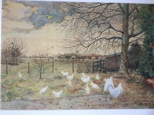 Niet of onleesbaar gesigneerd - Boerenerf met kippen kopen? Bied vanaf 10!