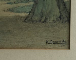 Heertje van Doornik - Aquarel, “Bos” - gesigneerd & ingelijst – ca 1920 kopen? Bied vanaf 50!