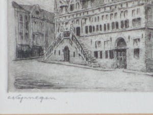 Hendrik de Laat - Stadhuis Nijmegen - Ets kopen? Bied vanaf 55!