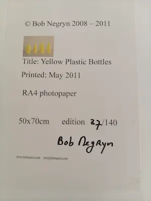 Bob Negryn - Yellow Plastic Bottles kopen? Bied vanaf 70!