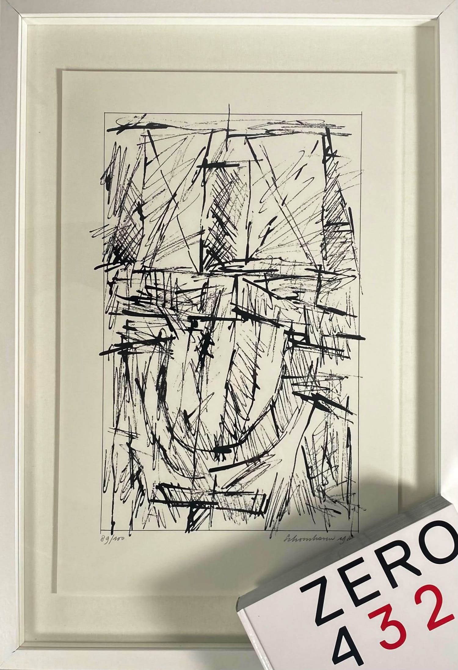 Jan Schoonhoven - Prachtig zeefdruk, gesigneerd & fraai ingelijst + Art Book : ZERO 4321 verkocht voor € 390!