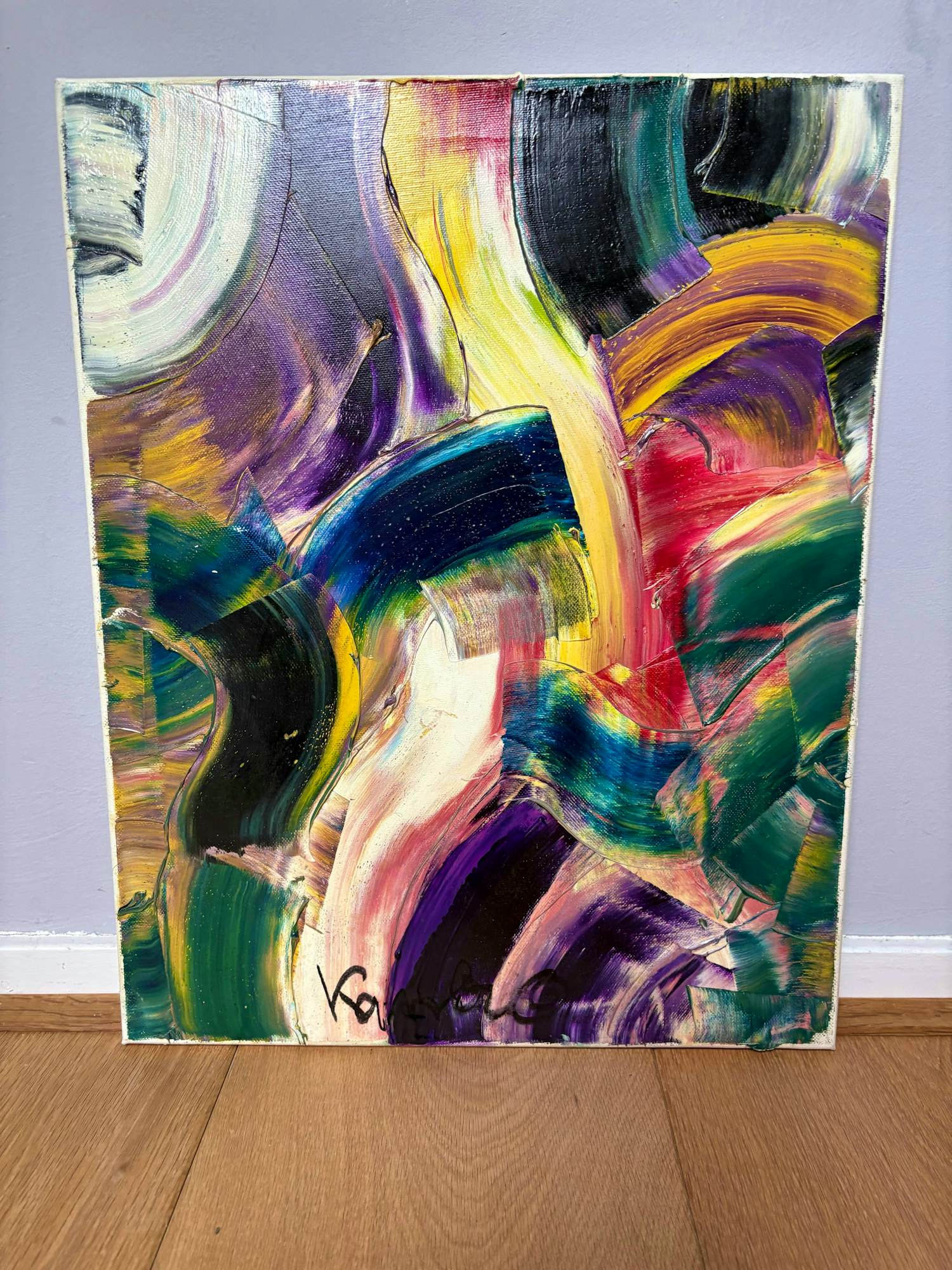 Jacob Kanbier - abstract kleurrijk - nr 36496 kopen? Bied vanaf 90!