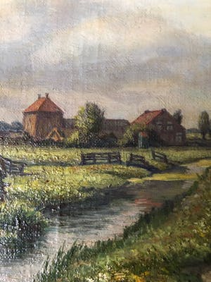 Gerrit N. Woudt - 1911-1983 Zaans landschap kopen? Bied vanaf 150!