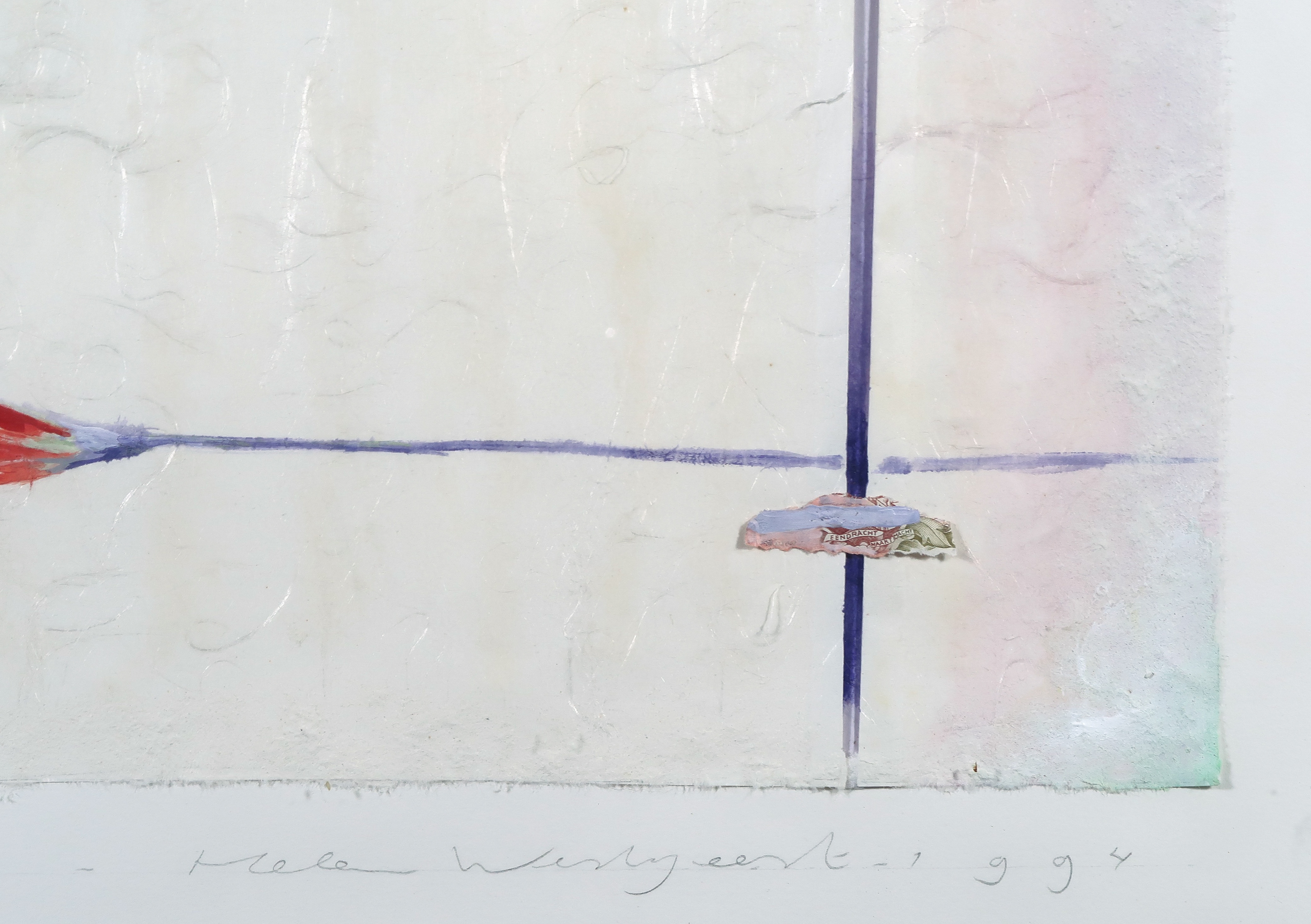 Helen Westgeest - Gouache en collage op geschept zijdepapier, Eendracht maakt macht - Ingelijst kopen? Bied vanaf 40!