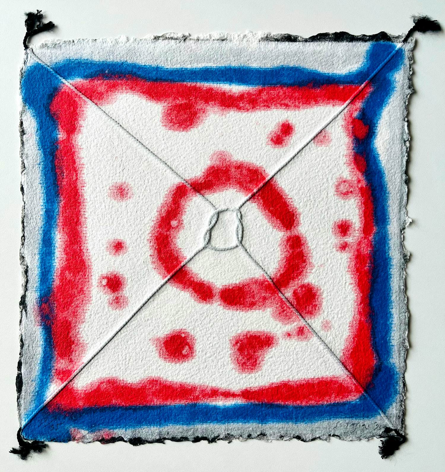 Shinkichi Tajiri - Knoop (aquagravure) - dubbelzijdig gesigneerd - kleurrijk óf minimalistisch verkocht voor € 385!