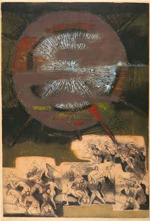 Ru van Rossem - Kleurenets, Eclipse - Ingelijst verkocht voor € 100!