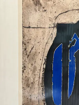 Cees Kortlang - Ets, Abstracte voorstelling in Blauw "Cold Blue" - Ingelijst 2/10 kopen? Bied vanaf 75!