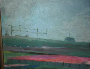 Jan Visser - olieverfschilderij: bollenveld aan de Ringvaart kopen? Bied vanaf 250!