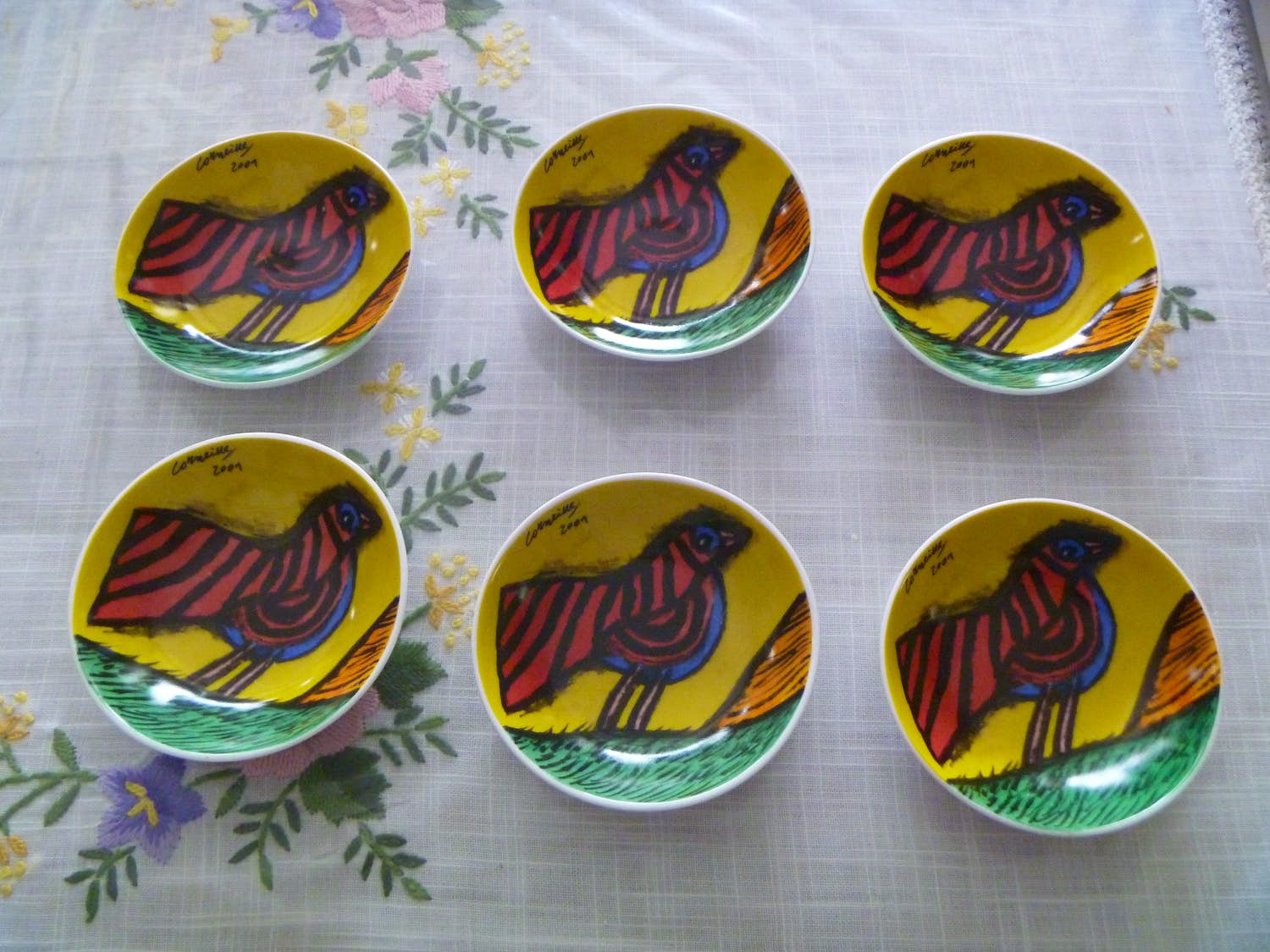 Corneille - 6 ronde schoteltjes met fraaie decoratie kopen? Bied vanaf 30!