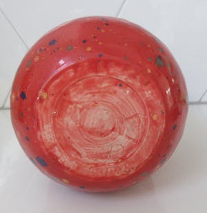 Niet of onleesbaar gesigneerd - Studio keramische rode en gespikkelde vaas kopen? Bied vanaf 1!