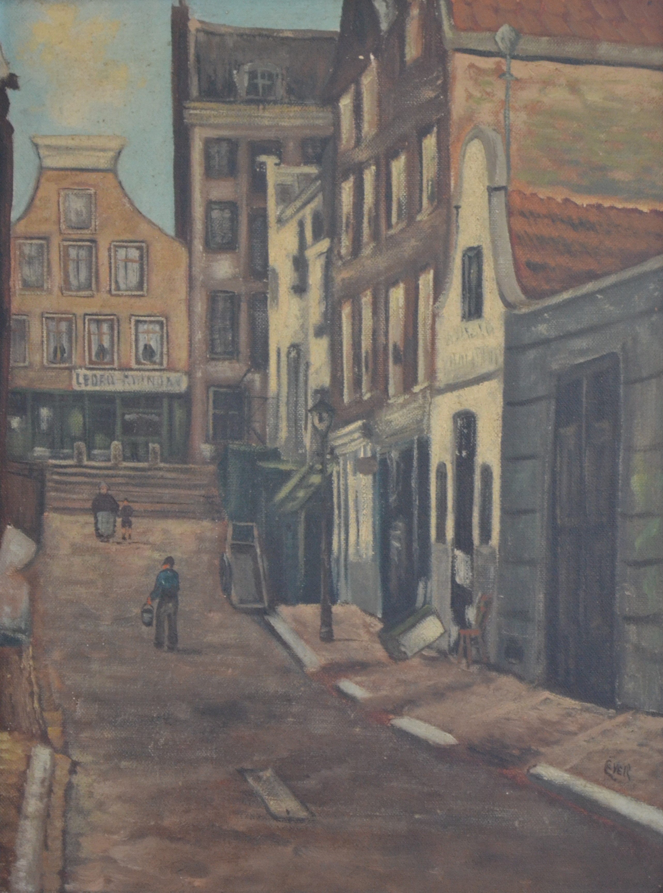 Niet of onleesbaar gesigneerd - gesigneerd - stadsgezicht - olieverf op doek kopen? Bied vanaf 1!