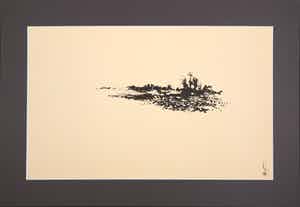 Melle Oldeboerrigter - Inkttekening op papier, z.t. Landschap verkocht voor € 100!