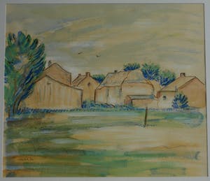 Anton Lutgerink - Ingelijste gouache, Vroege ochtend – gesigneerd - 1980 kopen? Bied vanaf 40!