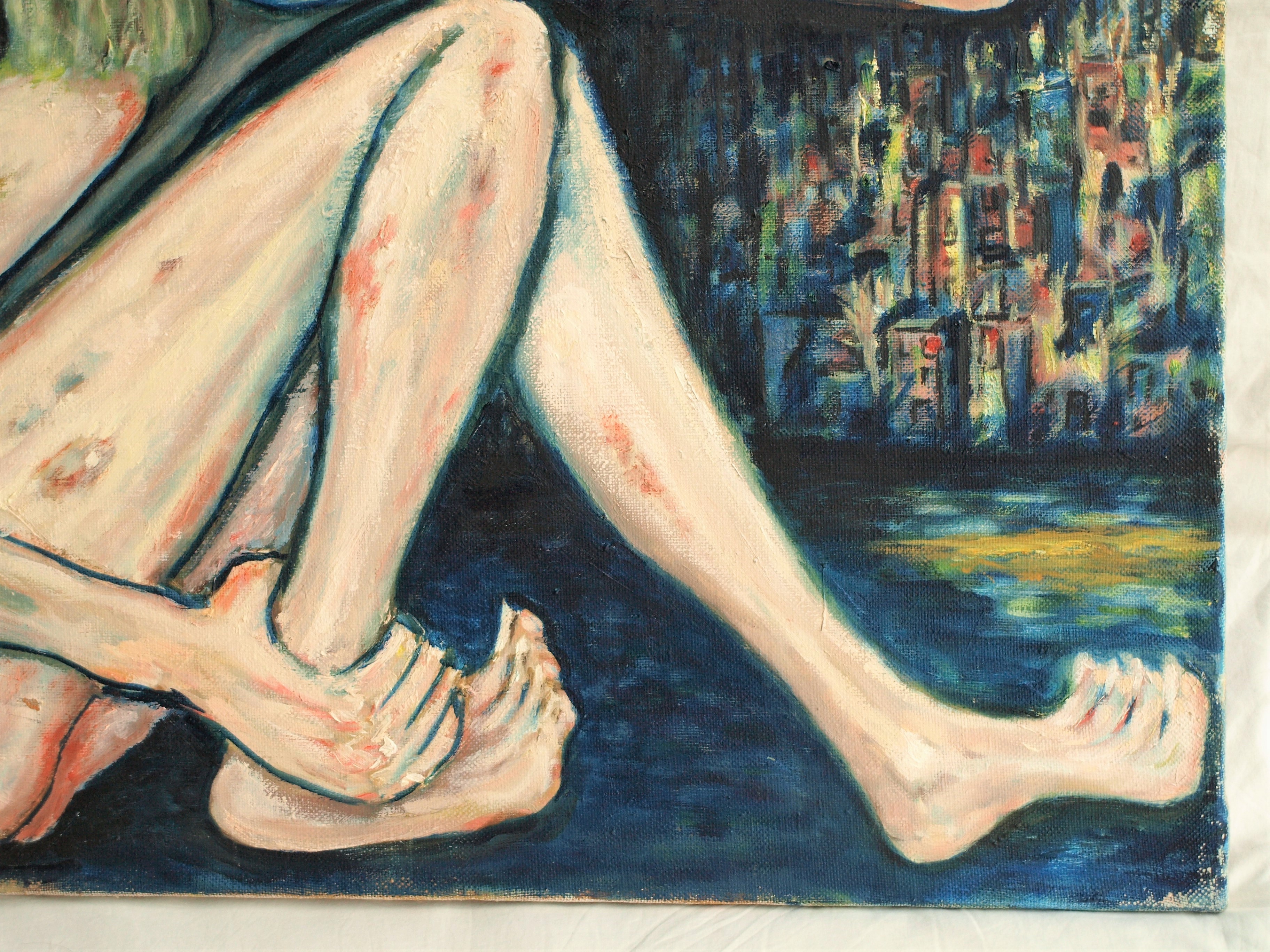 Niet of onleesbaar gesigneerd - Olieverf op doek , Christmas is coming to town – 60 x 80 cm  kopen? Bied vanaf 1!