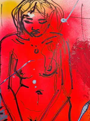 Peter Klashorst - Gemengde techniek - Model - Handgesigneerd !!! kopen? Bied vanaf 50!