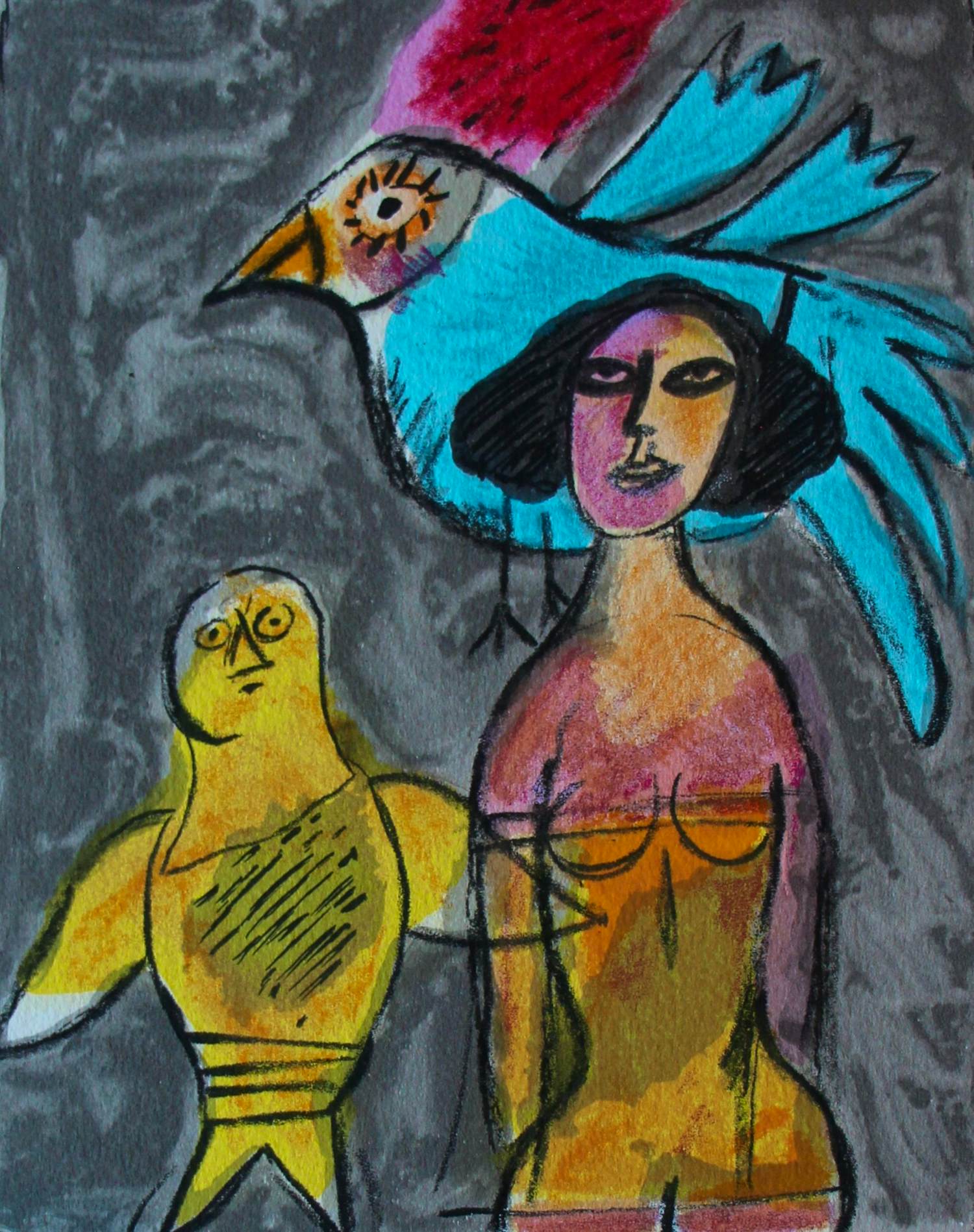 Corneille - Litho: femme et oiseaux - 2000 kopen? Bied vanaf 225!