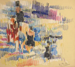 Rene Mels - Prächtige abstrakte Bleistiftzeichnung, um 1955 kopen? Bied vanaf 120!