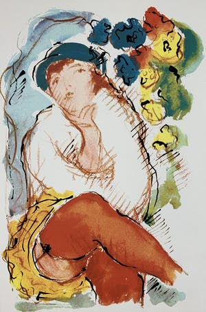 Nic Jonk - kleurenzeefdruk - 'Poserende vrouw' - 1981 kopen? Bied vanaf 129!