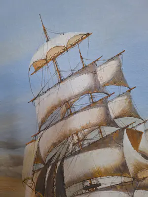 John Ambrose - Zeegezicht met zeilschepen en meeuwen kopen? Bied vanaf 100!