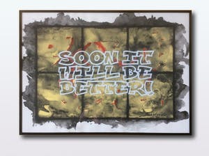 Jack Vissers - SOON IT WILL BE BETTER! - acryl op papier, ingelijst! kopen? Bied vanaf 79!