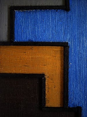 Pjotr van Oorschot - Originele Hout/Acrylverf Compositie "Hommage a de STIJL" gesigneerd kopen? Bied vanaf 1!