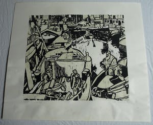 Manuel Kurpershoek - Houtsnede “Boten”, 1980 + Nobilis Cahier Prentkunst nr. 13 , 2019 kopen? Bied vanaf 35!