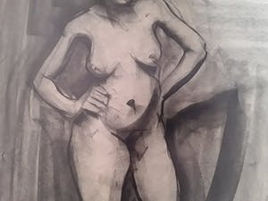 Chris Tonbreeker - Vrouwfiguur 1 krijttekening kopen? Bied vanaf 35!