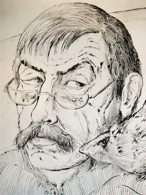 Gunter Grass - org. Kaltnadelradierung "Selbst mit Ratte" handsigniert - limt. Auflage von 30 kopen? Bied vanaf 81!