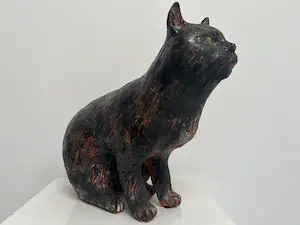 Tine Goudriaan-van Waning - Keramiek sculptuur | 'Poes' kopen? Bied vanaf 1!