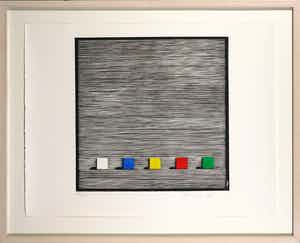 Pieter Becks - Houtsnede, Zonder titel - Ingelijst verkocht voor € 35!