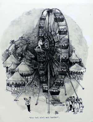 Kees Spermon - Inkttekening: "Kan het niet wat harder" verkocht voor € 60!