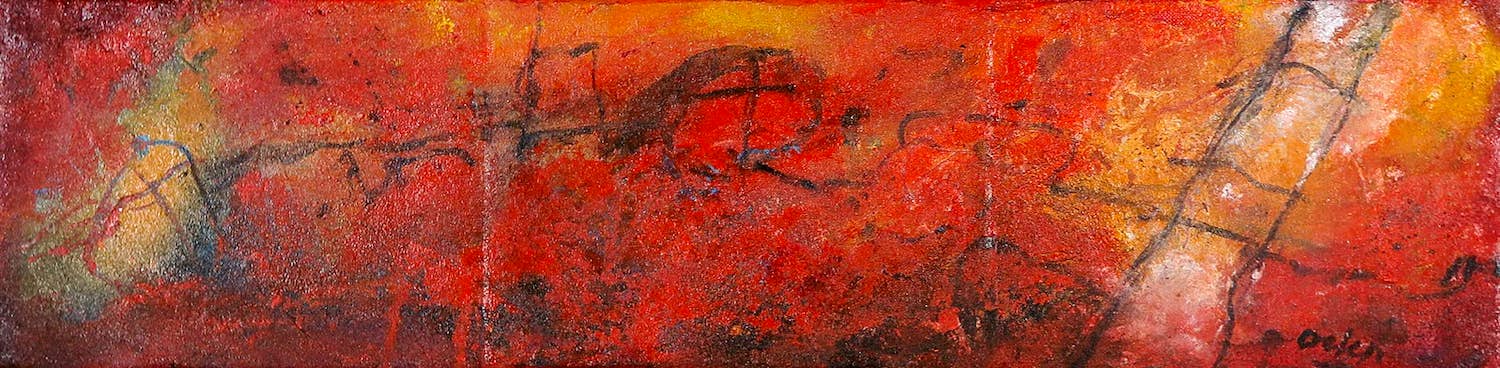 Otto Oelen - Gemengde techniek op doek, Zonder titel verkocht voor € 1!