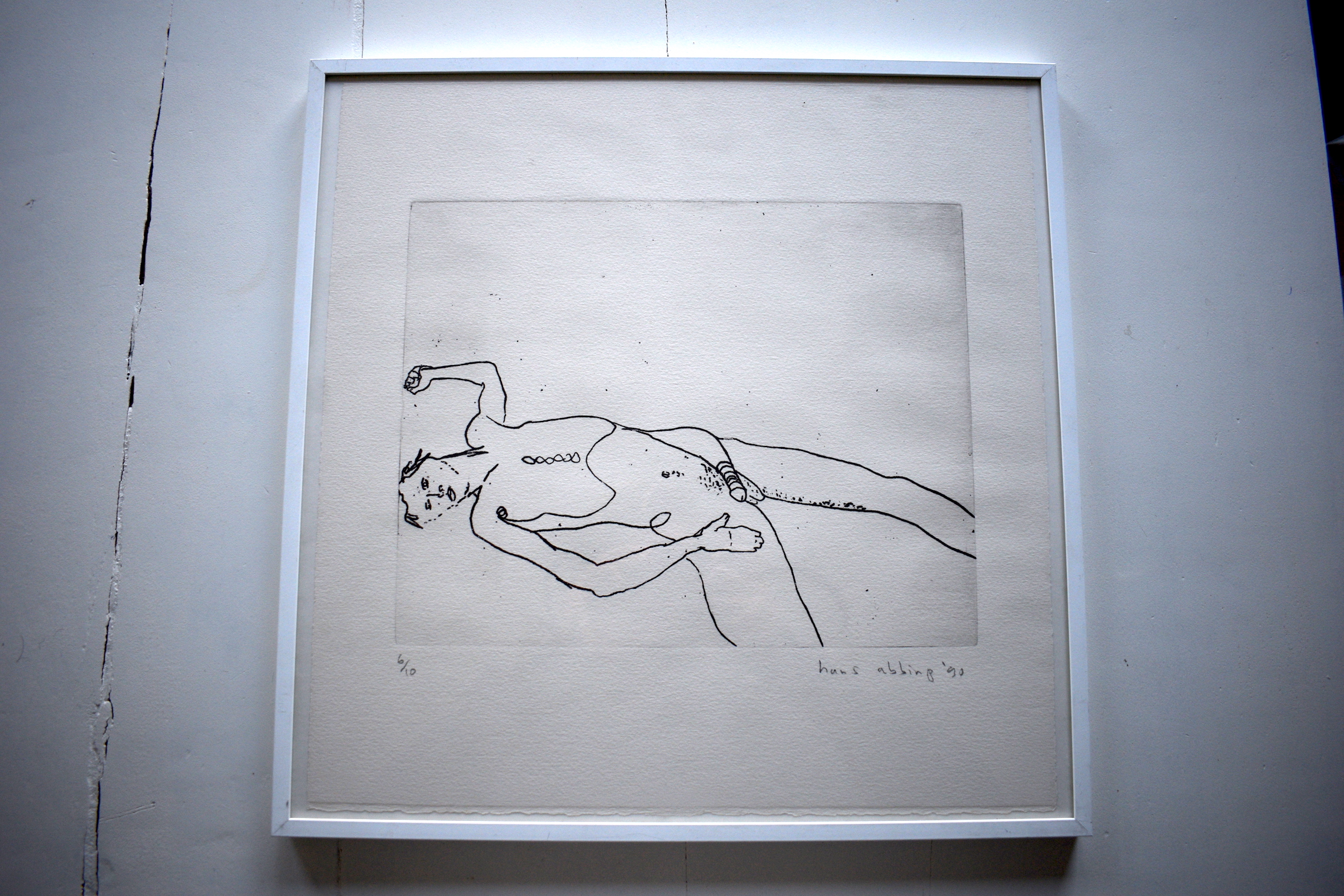 Hans Abbing - Hans Abbing: Ets, Ingelijst verkocht voor € 60!