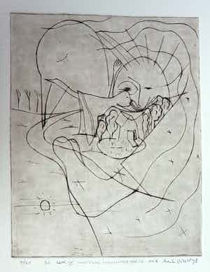 Henk Visch - Ets, De weg 'Voortgang in doorzichtheid nr. 4' verkocht voor € 35!