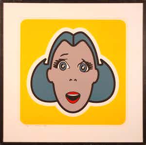 Ottograph - Zeefdruk, Zonder titel geel - Ingelijst verkocht voor € 40!