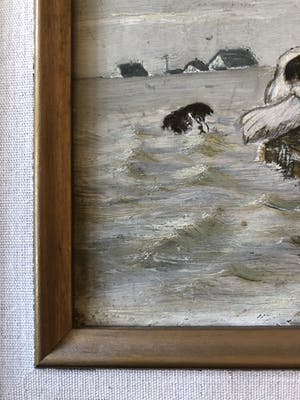 Niet of onleesbaar gesigneerd - Honden tijdens de watersnoodramp kopen? Bied vanaf 1!