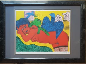 Corneille - " FEMME ROUGE, OISEAU BLEU ET CHAT VERT" uit 1987 ( GROOT) - laatste keer!! kopen? Bied vanaf 245!