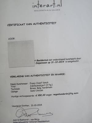 Franz Josef Vanck - Jubileumobject (3 figuren) kopen? Bied vanaf 225!