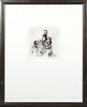 Constant - Ets en aquatint, Flamenco danseres - Ingelijst verkocht voor € 1!