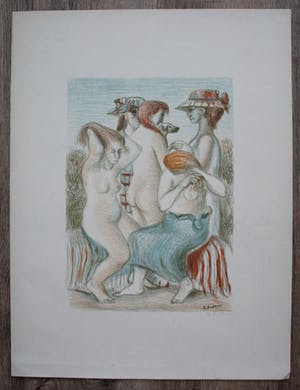 Kees Andrea - litho: de baadsters - 1947 kopen? Bied vanaf 39!