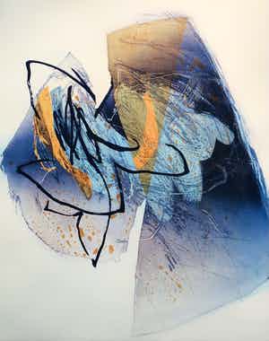 Hans Vredegoor - zonder titel met lijst (GJ-10) verkocht voor € 85!