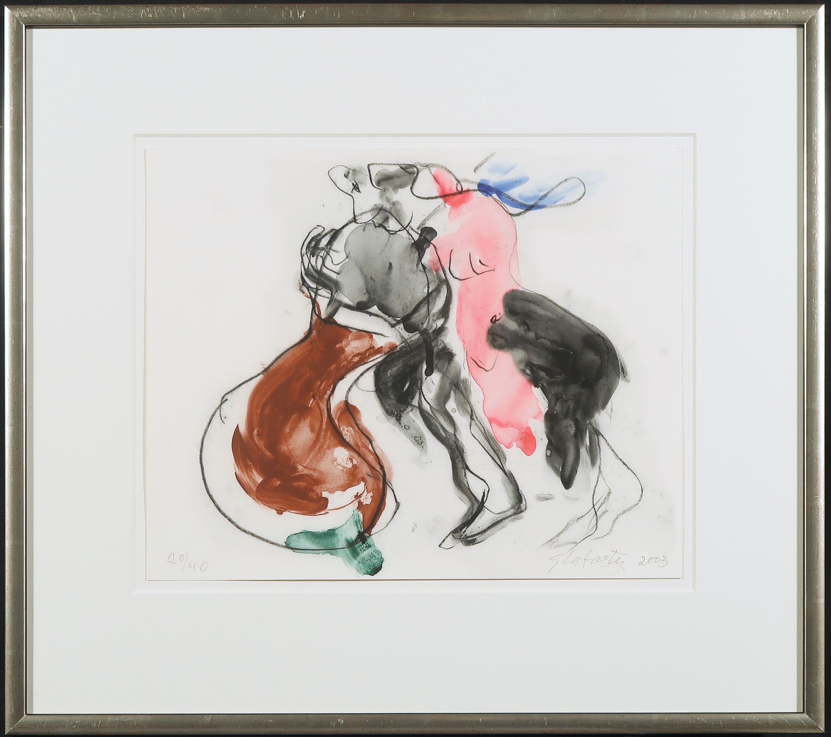 Ger Lataster - Zeefdruk, Zonder titel I - Ingelijst verkocht voor € 140!