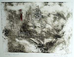 Anton Heyboer - Ets , IJmuiden – 1980 – 35 x 48 cm verkocht voor € 100!