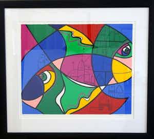 Marianne Naerebout - Zeefdruk THE AGE OF INNOCENCE INGELIJST!! verkocht voor € 155!