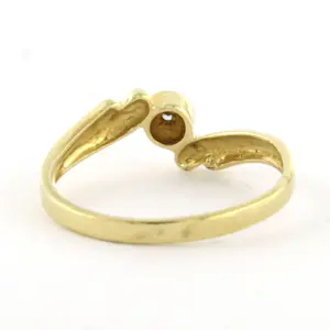 14k bicolour gouden ring met briljant geslepen diamant tot. 0.02ct – F/G - VS/SI kopen? Bied vanaf 220!